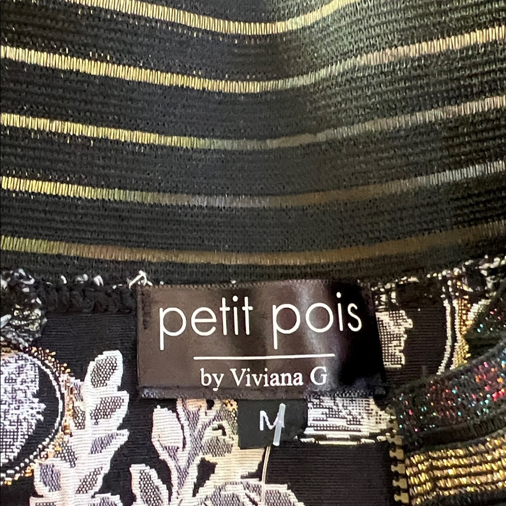 petit pois by Viviana G Royal Coin Floral Bomber Jacket - Black, Gray, Gold - Picture 2 of 9